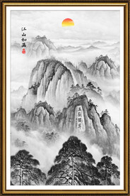 竖幅水墨画