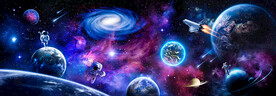 梦幻星空宇宙黑洞外太空星球背景