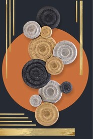 3D抽象几何形状玄关装饰画