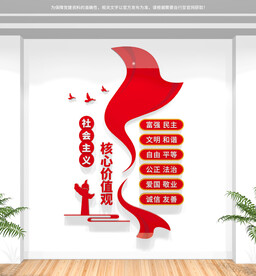 社会主义核心价值观竖版文化墙