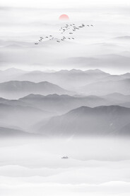竖幅山水画