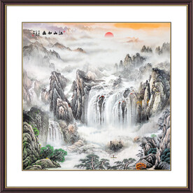 方形山水画