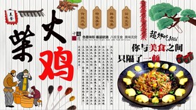 柴火鸡背景墙