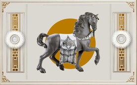 大理石马到成功装饰壁画