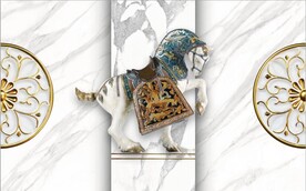 大理石马到成功装饰壁画