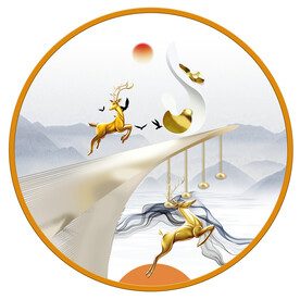 圆形几何体挂画