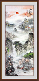 竖幅山水画