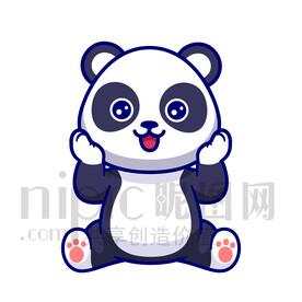 可爱卡通大熊猫捂脸