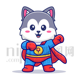 可爱卡通超人小狼狗