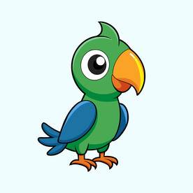 矢量动物可爱的小鹦鹉
