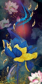 荷花九鱼玄关