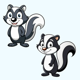 矢量动物可爱的臭鼬