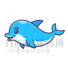 可爱卡通海豚