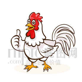 可爱卡通公鸡母鸡