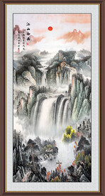 竖幅山水画
