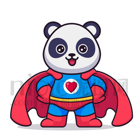 可爱卡通超人熊猫