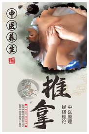中式中医推拿按摩展板