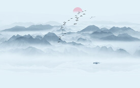 群山水墨画