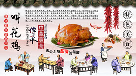 叫花鸡背景墙