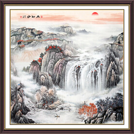 旭日东升国画