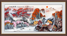旭日东升国画