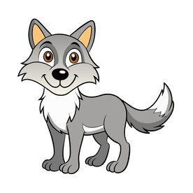 矢量动物棕色大灰狼