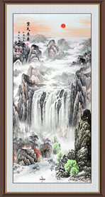 竖幅山水画