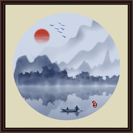 水墨山水无框画