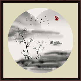 水墨山水无框画