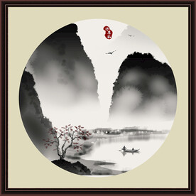 水墨山水无框画