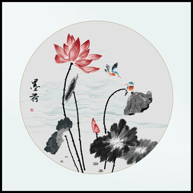 国画荷花