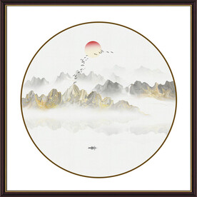 圆形山水画