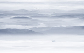 新中式山水画电视背景墙壁画