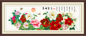 工笔牡丹花装饰画