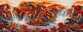 鸿运当头办公室客厅山水画