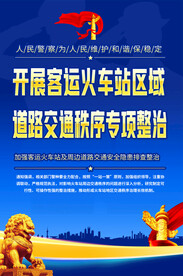 客运火车站交通秩序海报