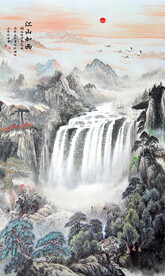 竖幅山水画