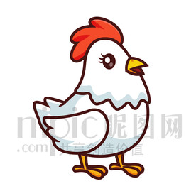 可爱卡通母鸡小鸡