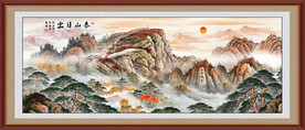 五岳独尊泰山日出国画