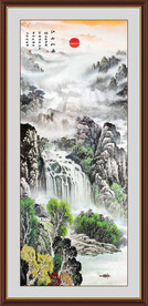 竖幅山水画
