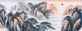 大好山河山水画背景墙