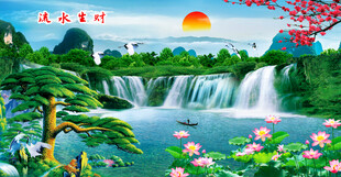 八方聚财山水