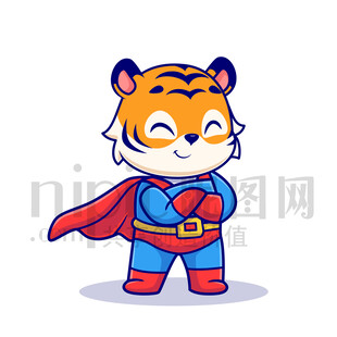 可爱卡通超人老虎