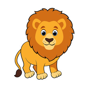 矢量动物卡通非洲雄狮