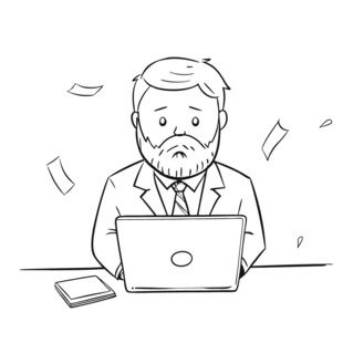 人物繁重工作压力大职场男人