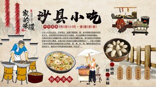 沙县小吃背景墙