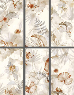 芭蕉叶热带雨林瓷砖花片