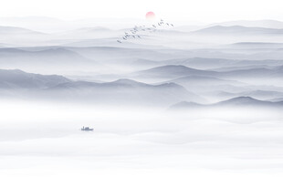 意境水墨山水画