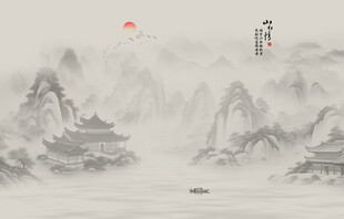 国画山水背景图