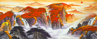 鸿运当头客厅山水装饰画